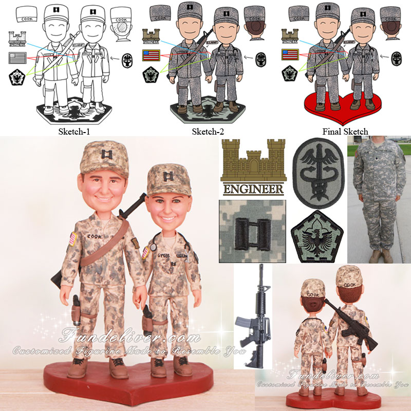 U.S. Army CPT Wedding Cake Toppers